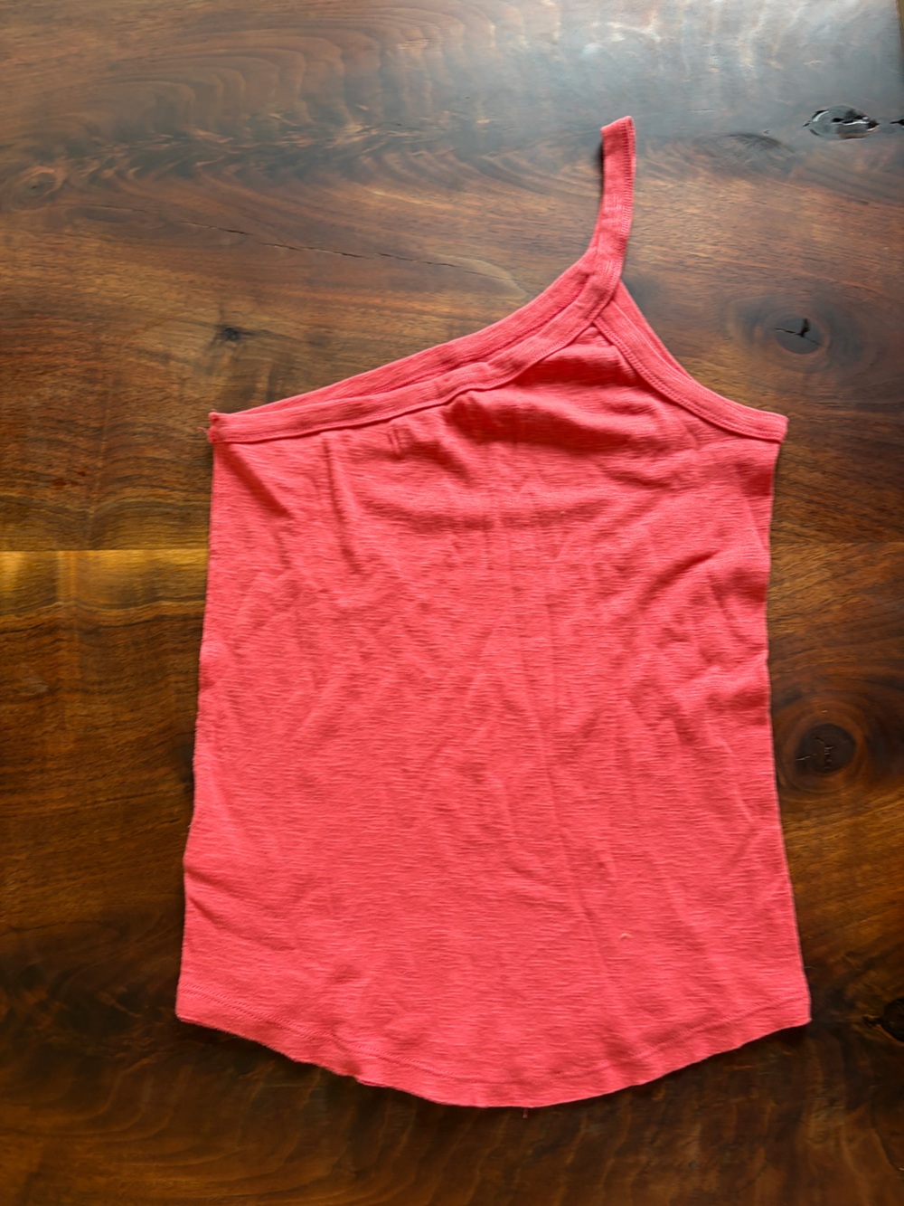 NWOT We The Free Coral-Pink Slub Tank Top Large one strap
